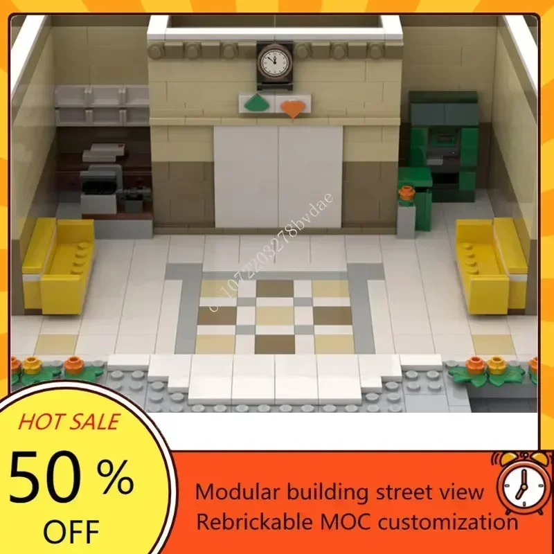 Klassische und moderne Krankenhausfassaden, modulares MOC, kreatives Modell, Bausteine, Architektur, DIY, Bildung, Montage, Modell, Spielzeug, Geschenk