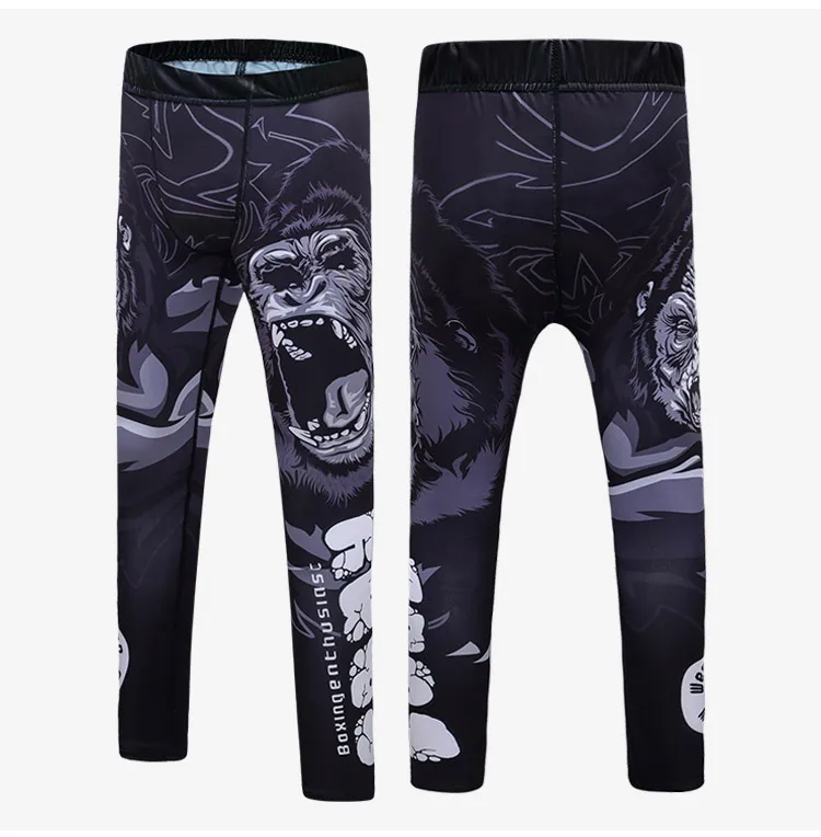 Kid's Boxing Pants Boys Muay Thai Jiu Jitsu Leggings Children MMA BJJ Kickboxing Trousers Exercise Training Running Sport Pants