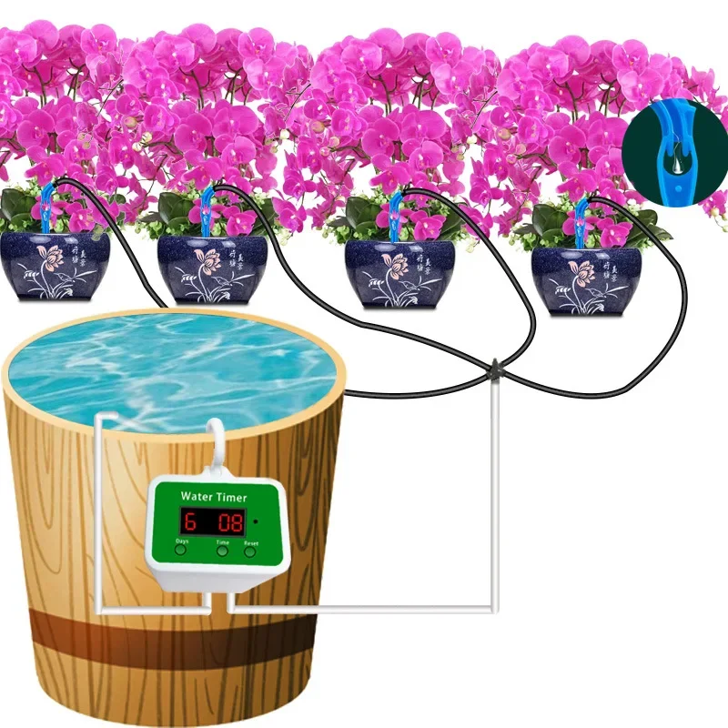 

Automatic flower watering device, large flow garden lazy watering artifact, green plant drip watering