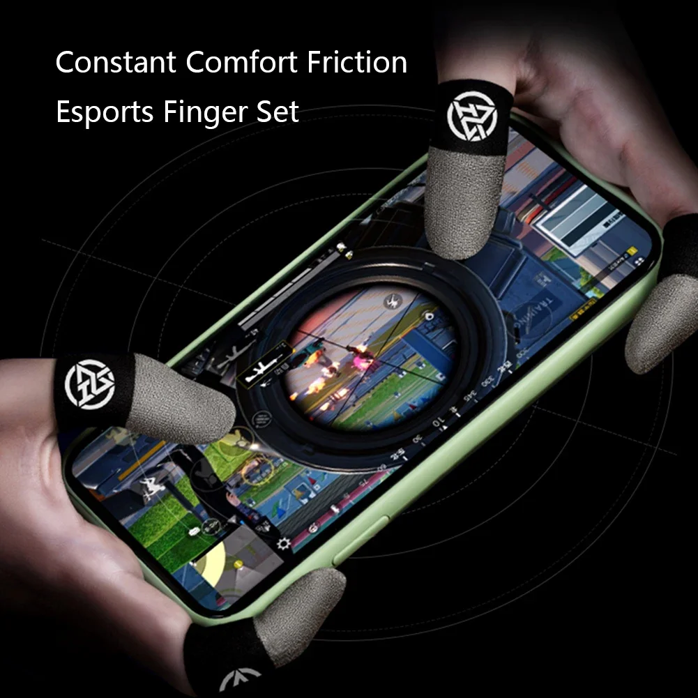 1/2 Pair Luminous Fingertips Sweat-Proof Game Finger Sleeve Finger Cots Cover Sensitive Mobile Touch Glove for PUBG Phone Games