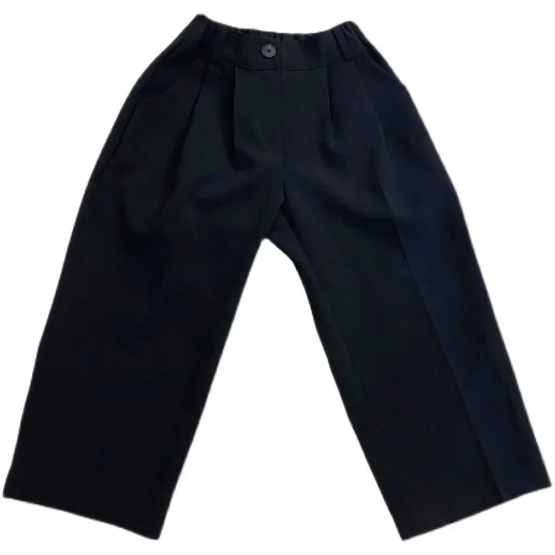 Ropa coreana para niños, pantalones de trapeador sueltos para niños, pantalones de traje para bebés, pantalones de pierna recta, moda de primavera y otoño 2021