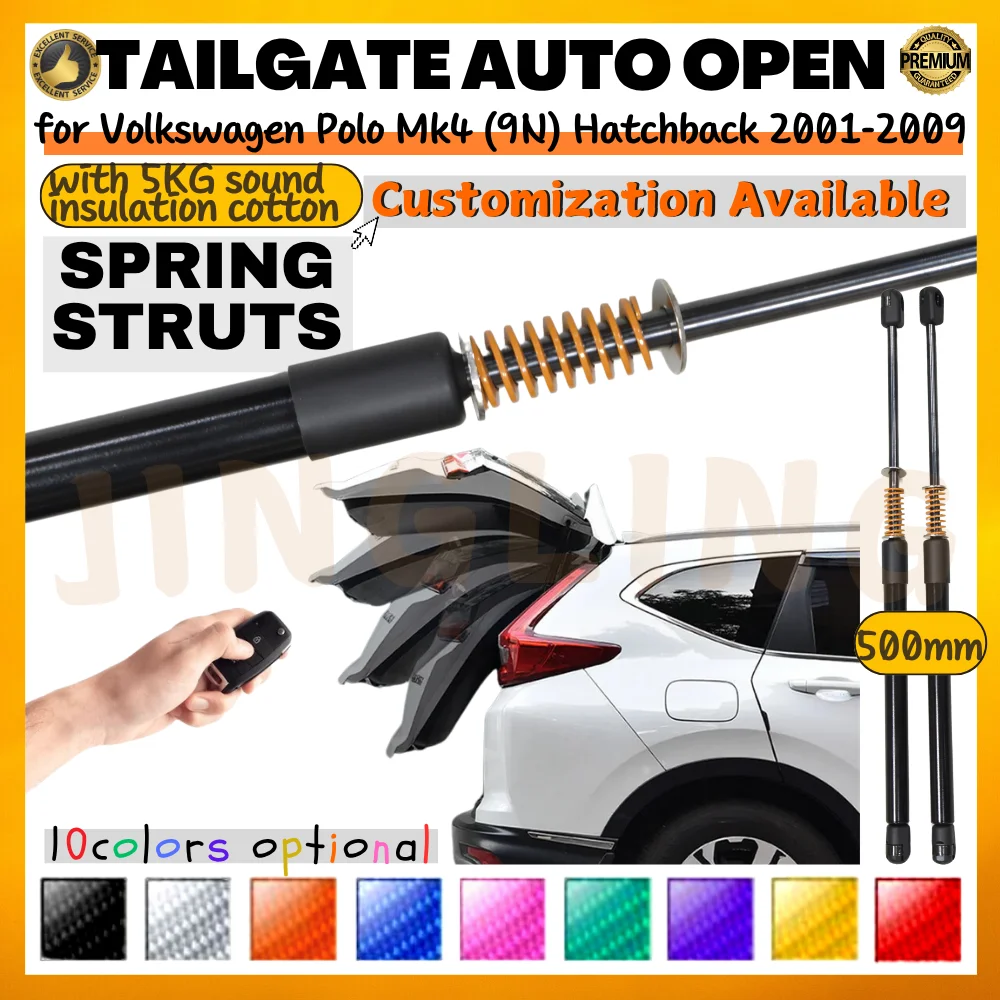 

Qty(2) Trunk Struts with Spring for Volkswagen Polo Mk4 (9N) Hatchback with 5KG Sound Insulation Cotton 2001-2009 Lift Supports