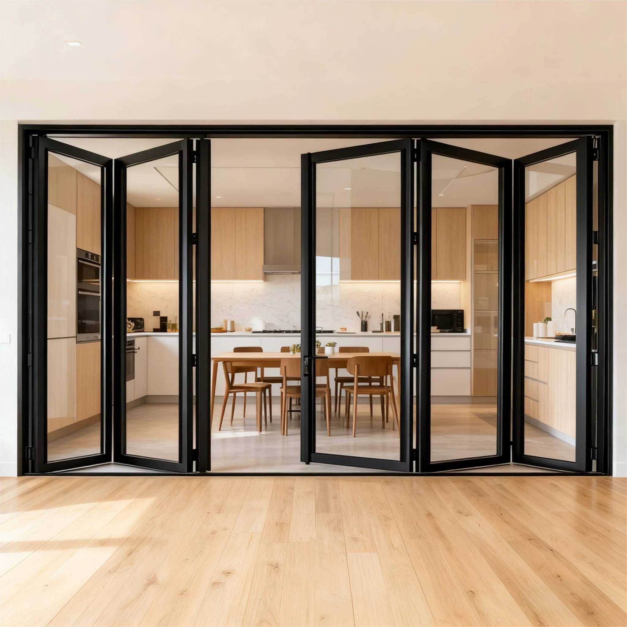 

Customization Folding Accordion Door for Patio Interior Exterior Space Saving Modern Design PVC Material Frame Aluminum Alloy