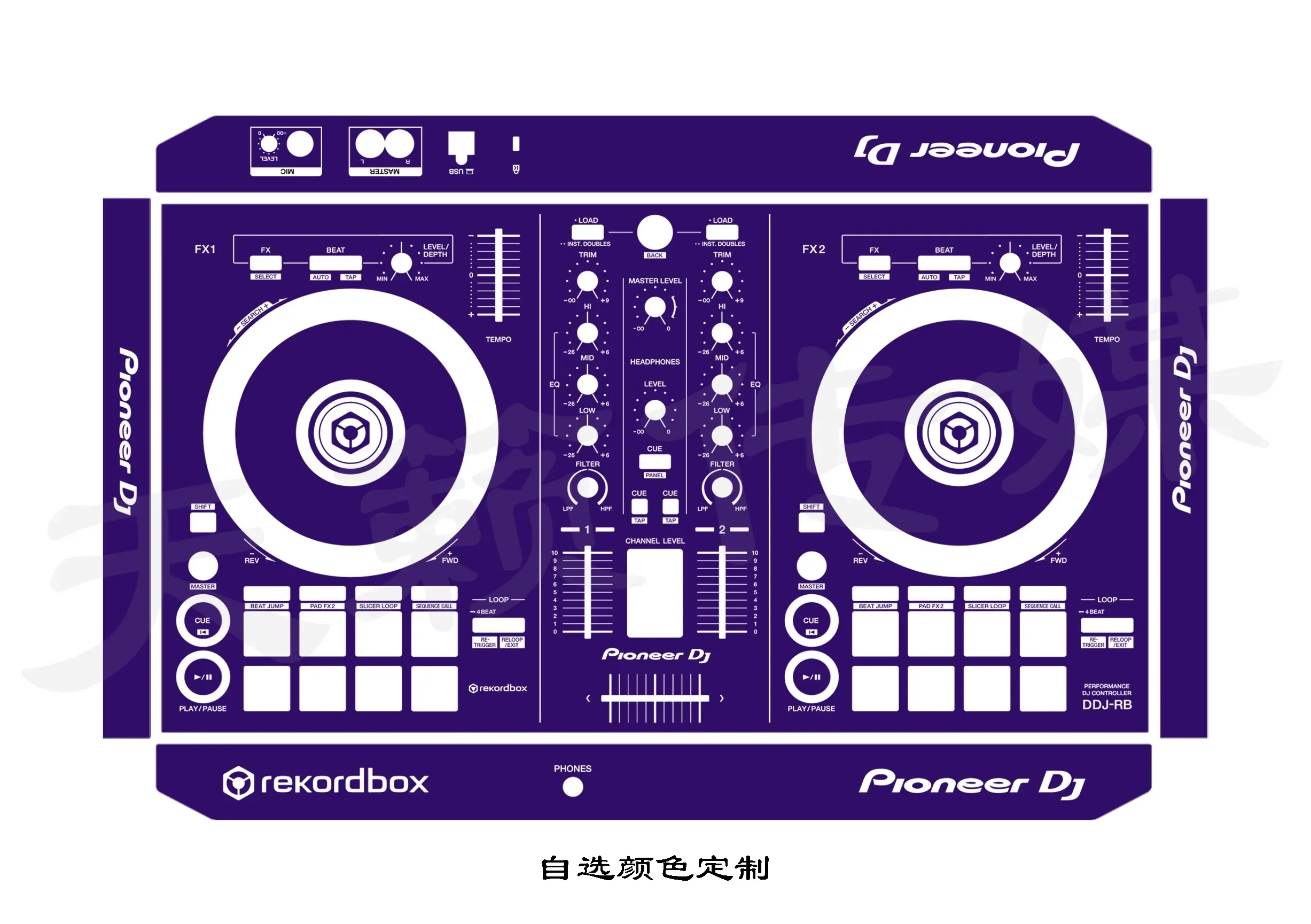 Pioneer Ddj-RB DJ Controller Panel Film. Disk Recorder Personality Colorful Stickers, Personalized Customization