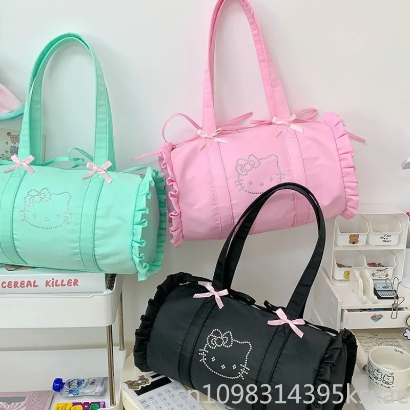  Large Capacity Shoulder Bag for Women Kawaii Hello Kitty Tote Durable Handbag Luxury Designer Girls Bag