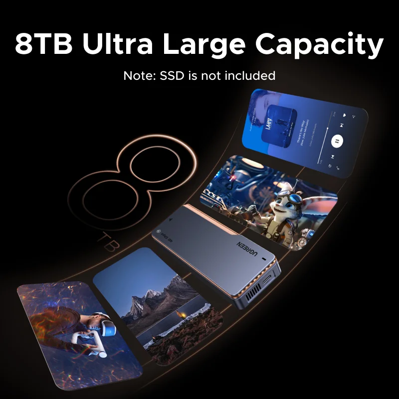 UGREEN Intel Chipset 40Gbps NVMe SSD Case SSD Enclosure M.2 to USB4.0 Adapter for M.2 NVME PCIE Aluminum Case