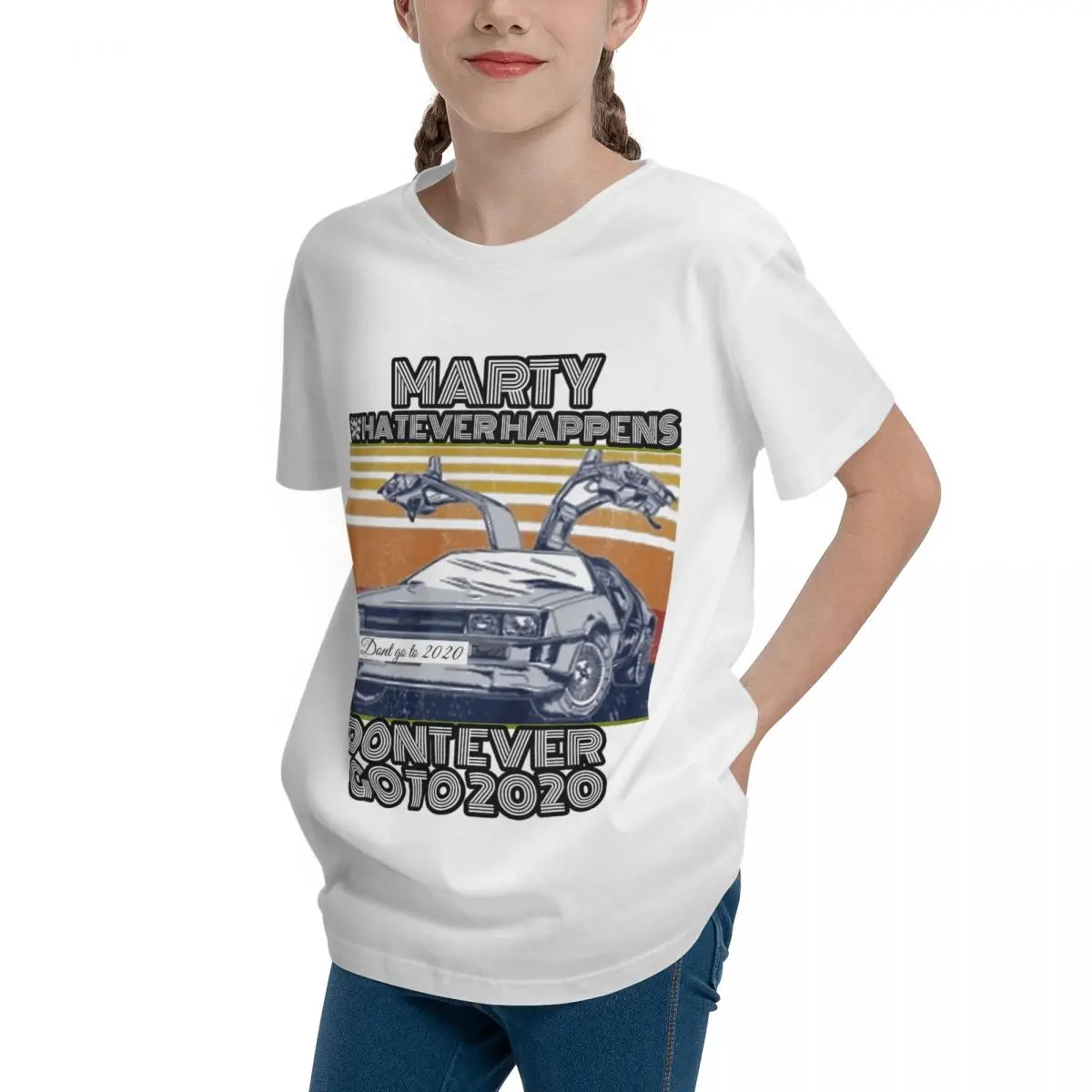 Teeanger Car Marty Whatever Happens Dont Ever Go To Basic Short Sleeve T-Shirt Humor Graphic Sexy Tshirt Classic High quality