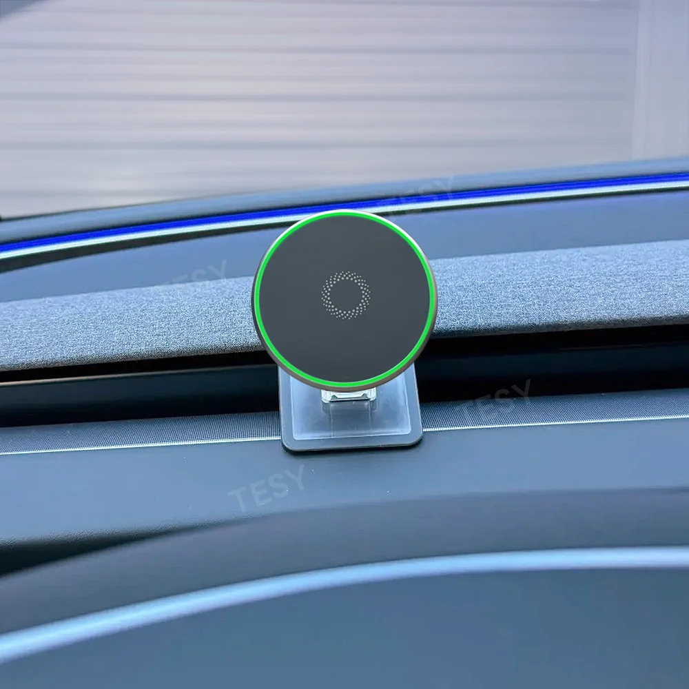 Magnetische Handyhalterung mit kabellosem 15W-Ladegerät, kompatibel mit MagSafe für Tesla Model Y Juniper Launch 2026 Model 3 Highland – Detail 4