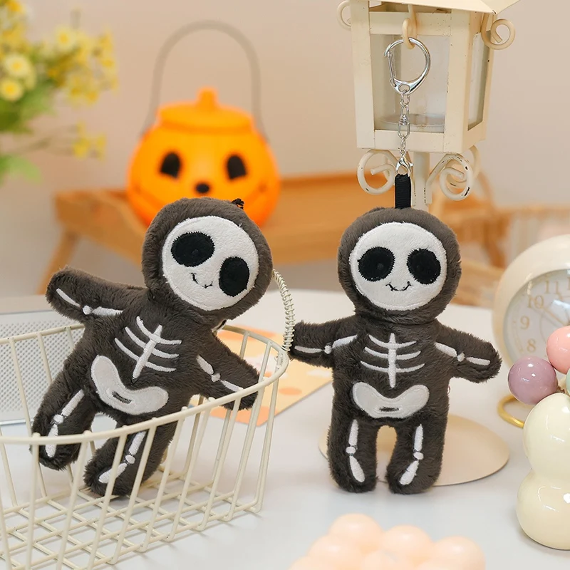 Skeleton Plush Toys Anime Cute Stuffed Dolls Creative Home Decor Halloween Gift Bag Pendant Key Chain