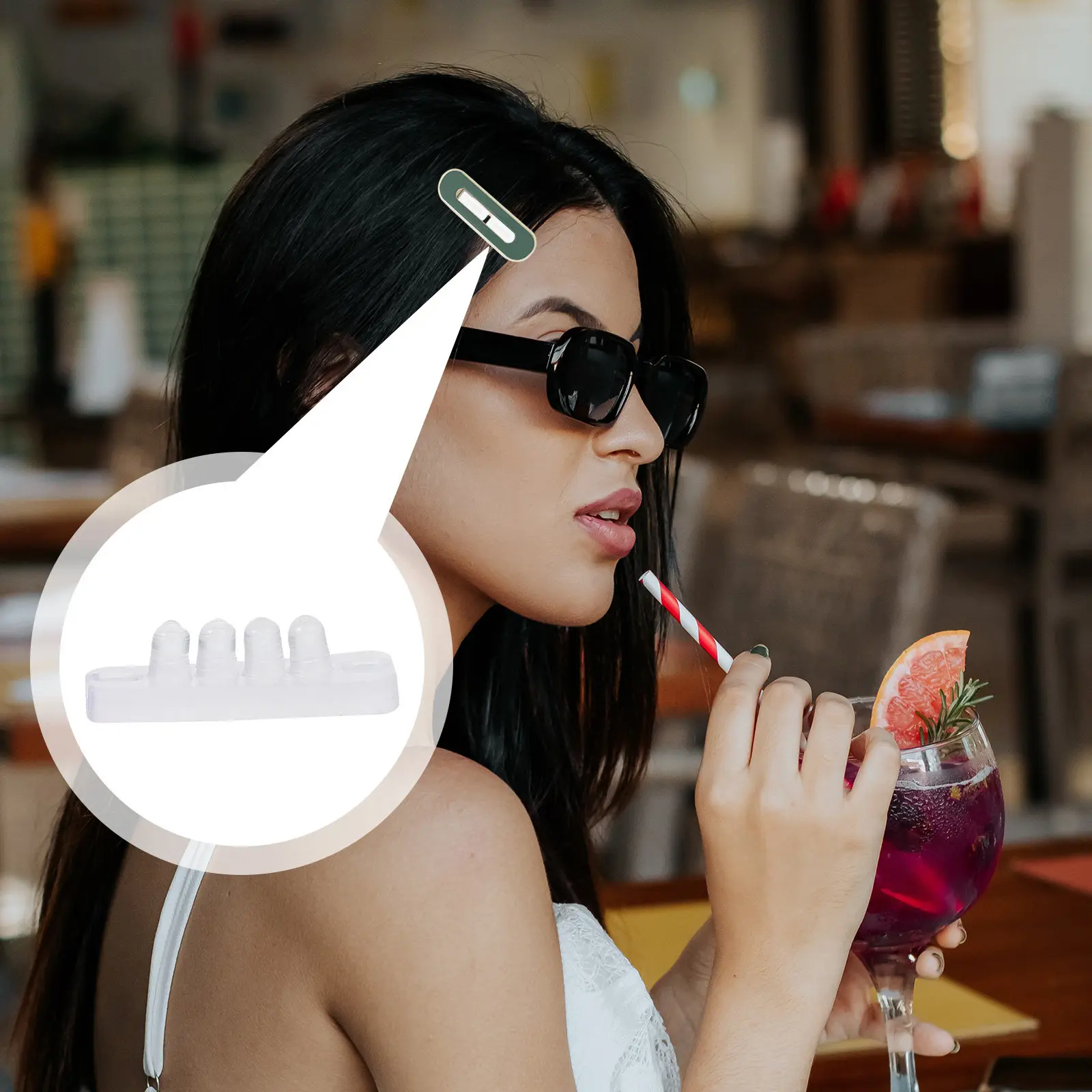 

100Pcs Silicone Anti-Slip Strips for Hair Clips Non-Slip Grip Attachments DIY Hairpin Tools Stay-in-Place Hold Portable Compact