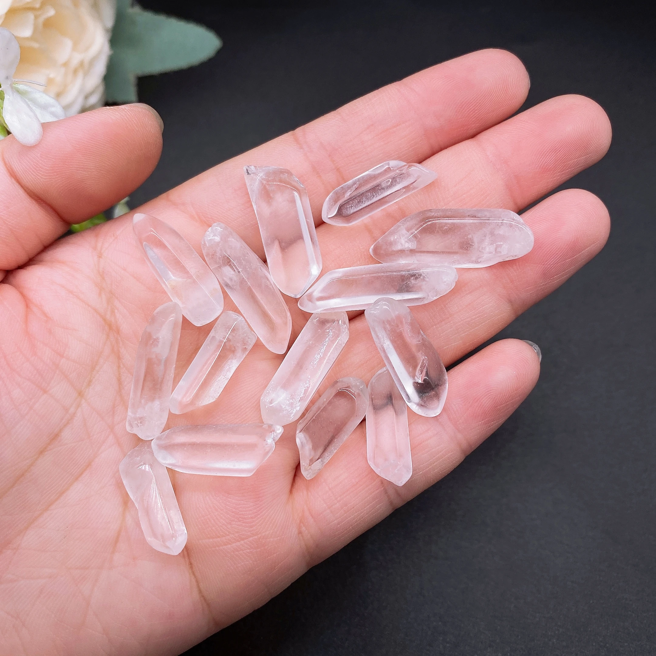 50g 100g Natural Polished Clear Quartz Crystal Raw Column Stone Wand Point Energy Healing Rock Mineral Specimen Home Decor Gift
