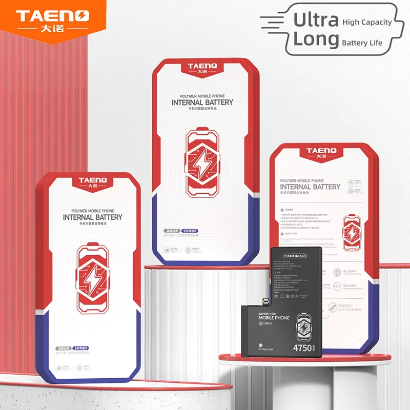 Batteria TAENO per iPhone 14 13 Pro Max 12 Plus 11 X Xs Xr 8Plus 7 8 6sPlus Sostituzione ai polimeri di litio Bateria Real-alta capacità