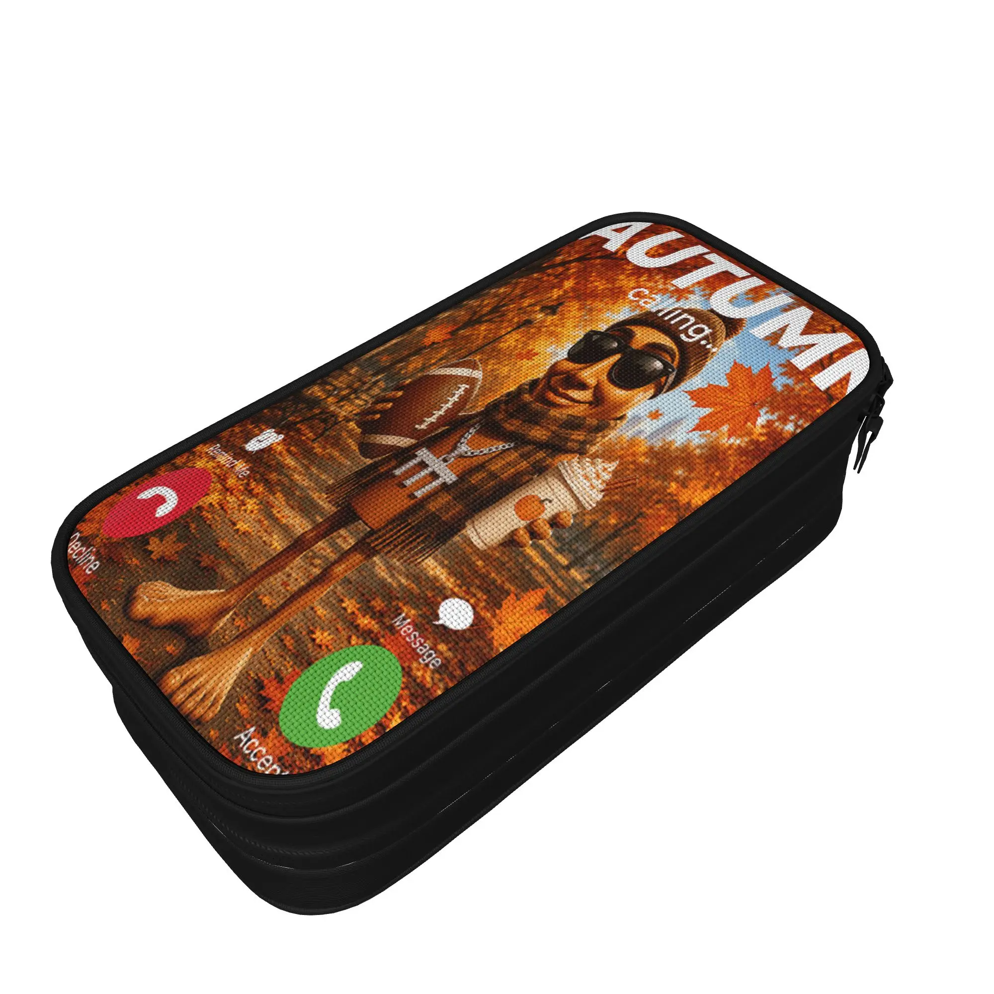 Sweater Weather Football Pumpkin Spice Cozy Fall Tung Sahur Pencil Case Students Pen Box School Pencil Cases Stationery Gift