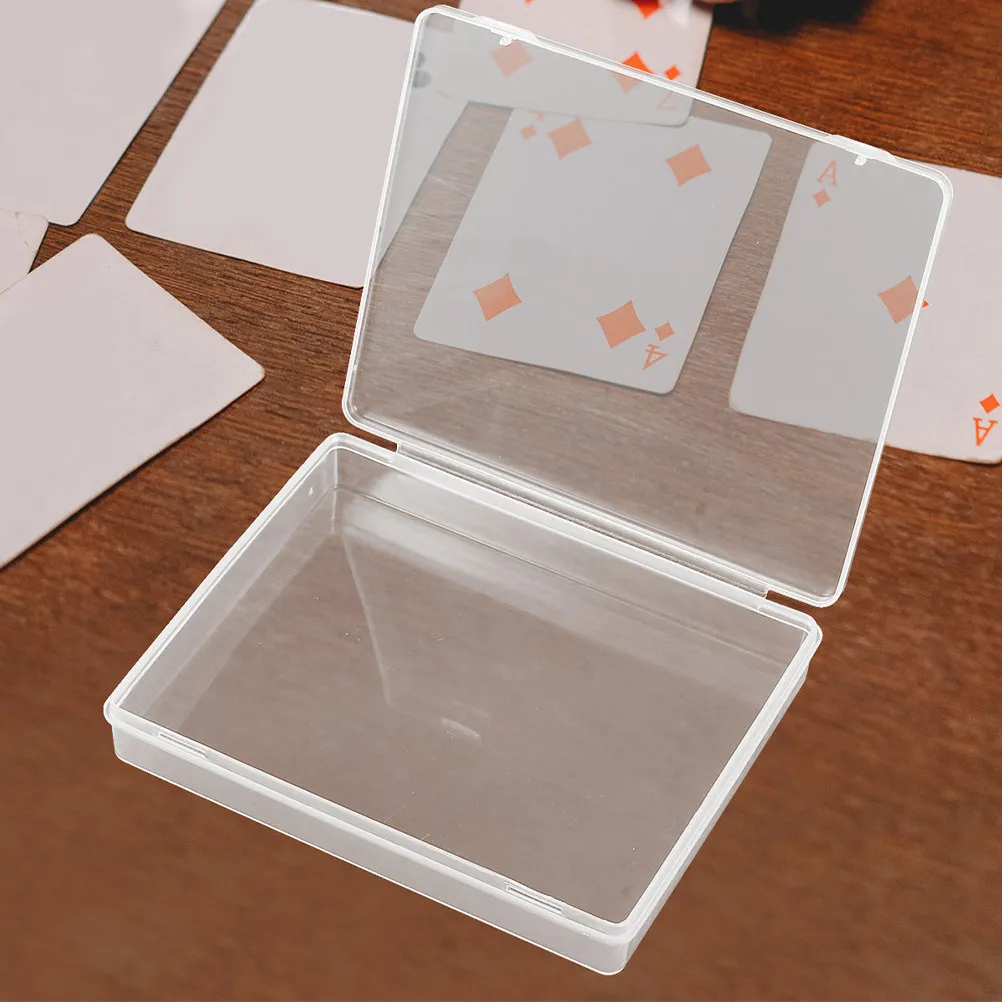 

Прозрачный прямоугольный контейнер из полипропилена для хранения игральных карт, 10 шт., органайзер для колод, с широким отверстием, компактный, легкий, многофункциональный, маленький