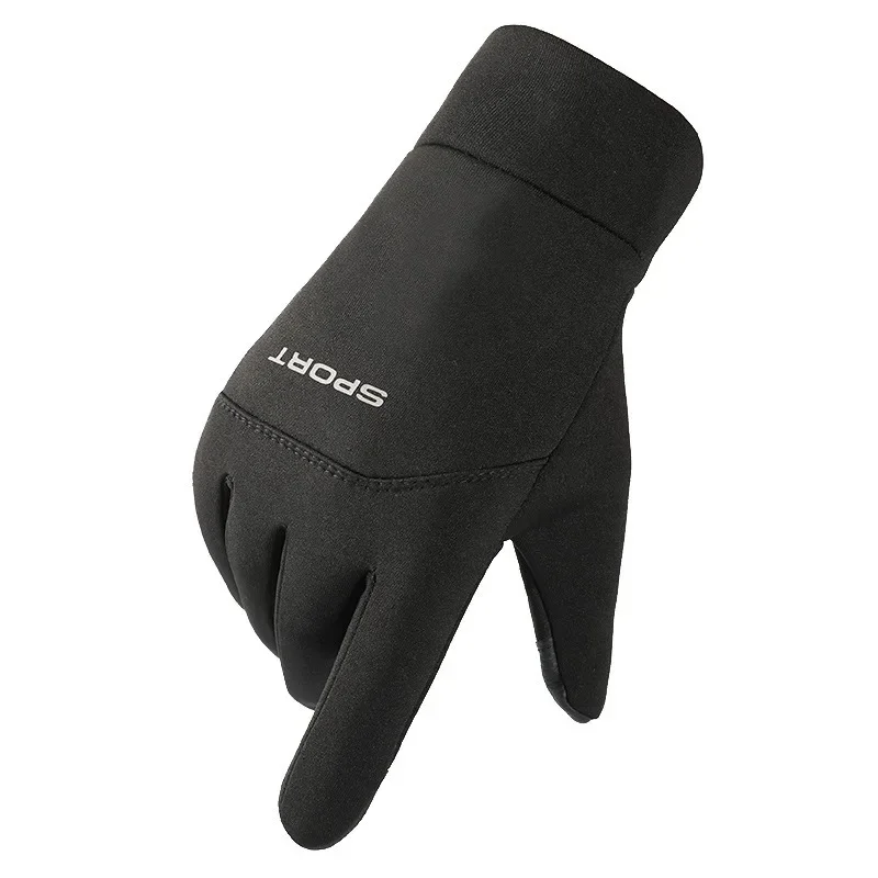 Winter Waterproof Cycling Men Gloves Outdoor Sports Ski Running Motorcycle Touch Screen Fleece Gloves Non-Slip Warm Full Fingers