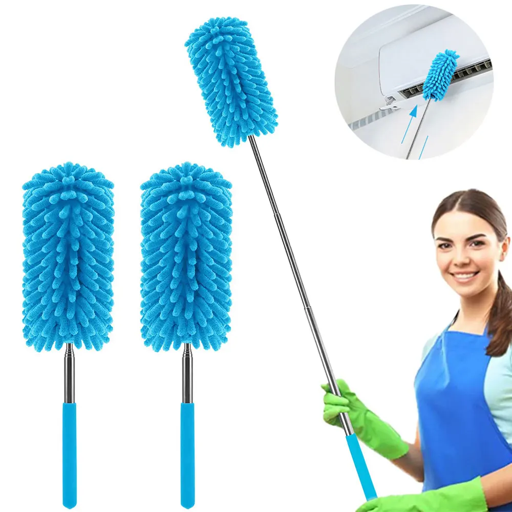 Cepillo plumero retráctil de microfibra, herramienta de limpieza desmontable para oficina, muebles del hogar, ventilador de techo