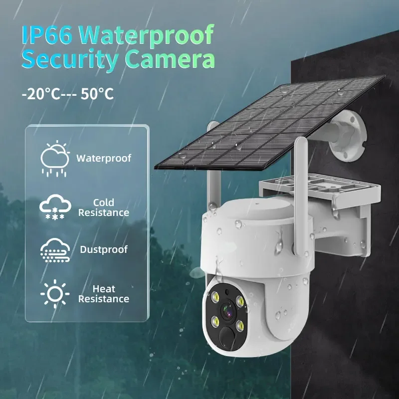 Home Wireless Outdoor Full HD 4MP Wifi Solar Power Camera NVR Kit Security Camera System With Solar Panel