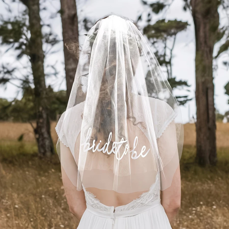 1 Pieza, Velo Bordado para Novia Sin Matrimonio |   Accesorios para Despedida de Soltera, Decoraciones para el Cabello de la Futura Novia, Tocados Blancos, Regalos para Despedida de Soltera, Artículos para Compromiso, Boda, Regalos para la Novia y Damas d