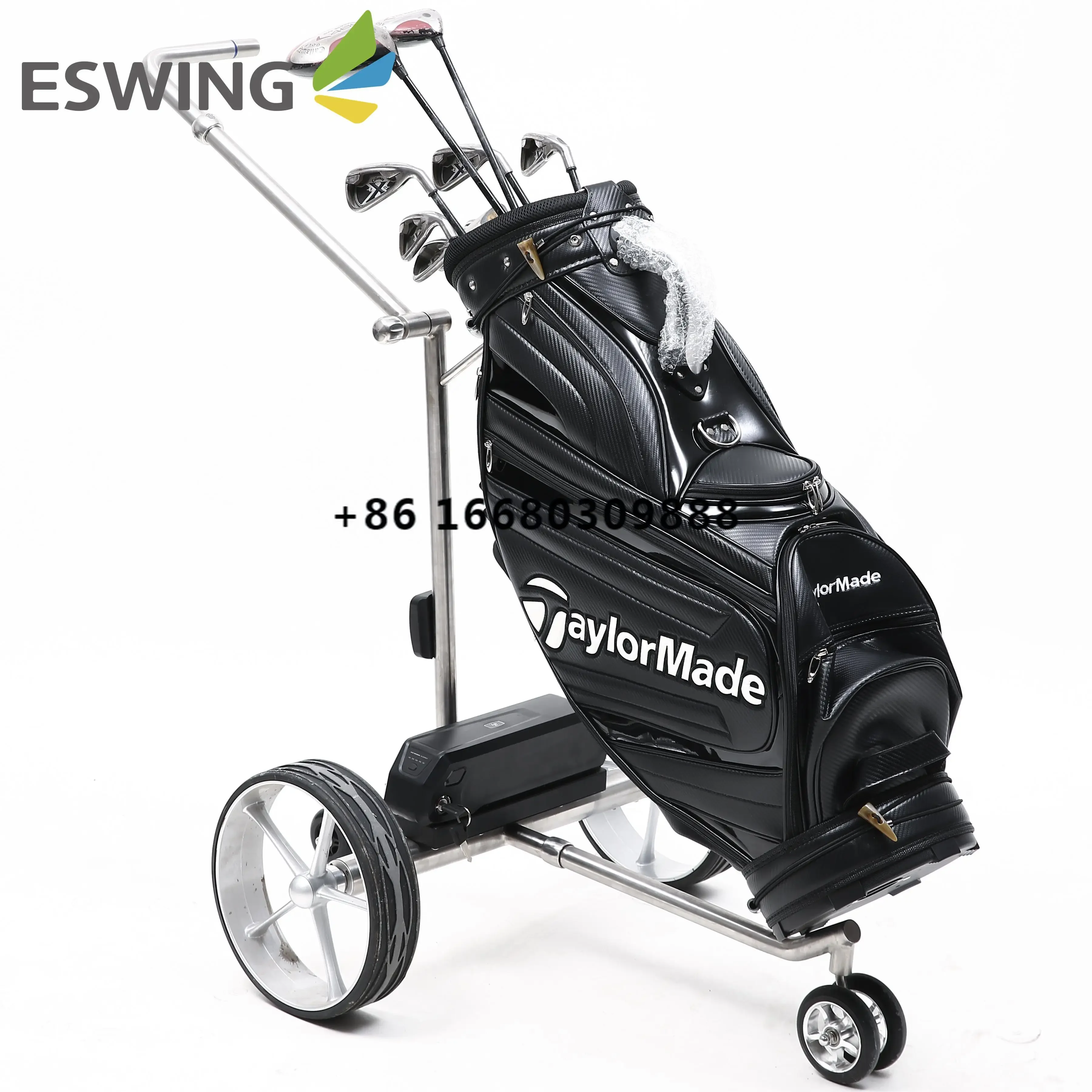 

Long Distance 24V 10Ah Li-ion Battery Follow Electric Golf Foldable Trolley with Remote Control