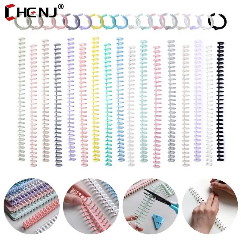 Plastic Binder Strip 30 Holes Loose-leaf Binding Ring Spring Spiral RingsFor A4 Paper Notebook Stationery Office Supplies