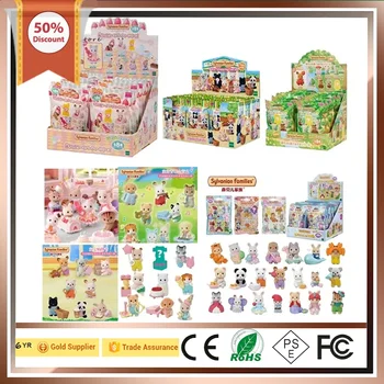 Sylvanian Families 아기 쇼핑 케이크 파티, 숲 블라인드 박스, 아기 미니 장난감, 카와이 Ternurines 컬렉션 인형, 생일 선물 