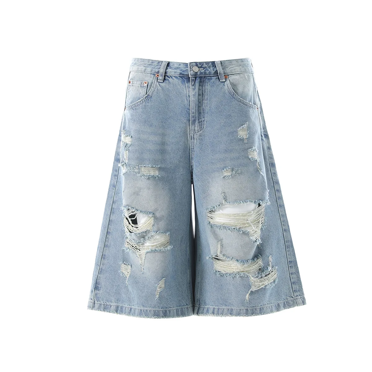 

Мужские рваные джинсовые шорты в стиле Y2K, свободного кроя, с эффектом потертости и дырками, для мужчин