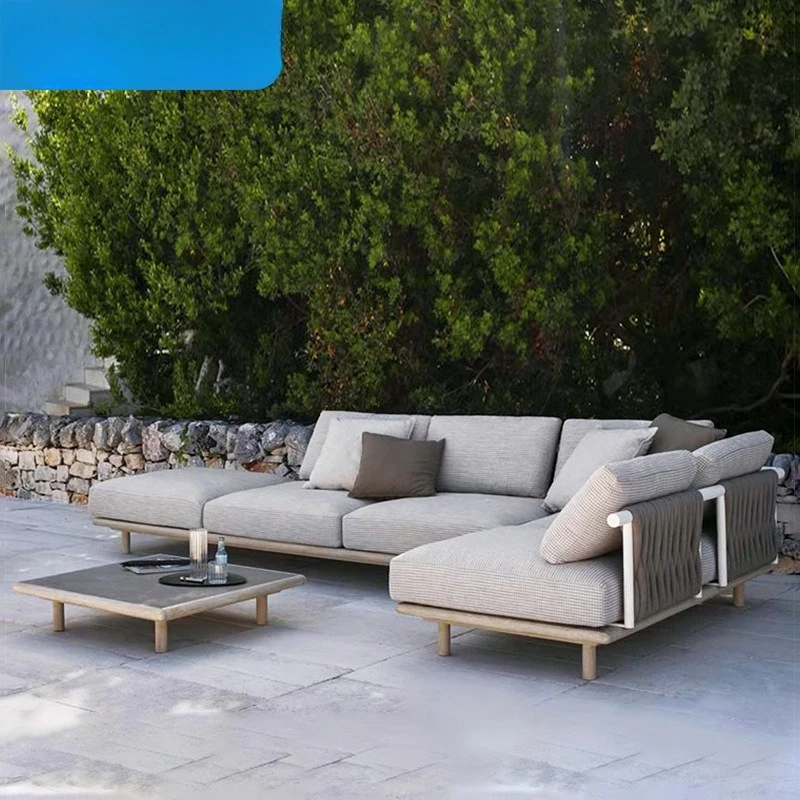 

Nordic outdoor sofa combination model room rattan leisure furniture designer courtyard garden open-air balcony rattan chair