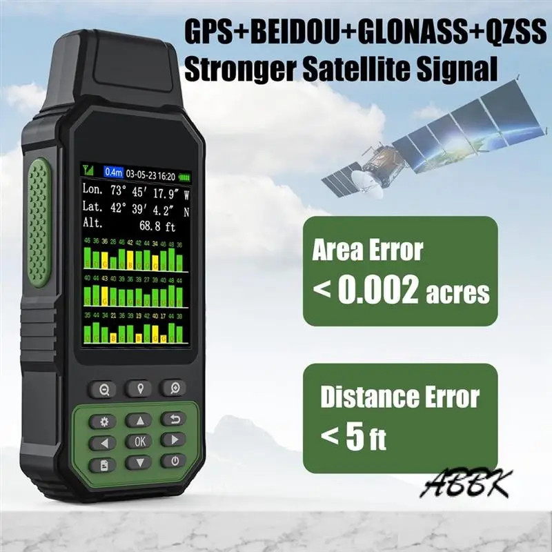 ABBK-ZL190PLUS Handheld GPS Land Meter For Surveying,High Precision Measuring Equipment For Farmland Land Mountain Mining