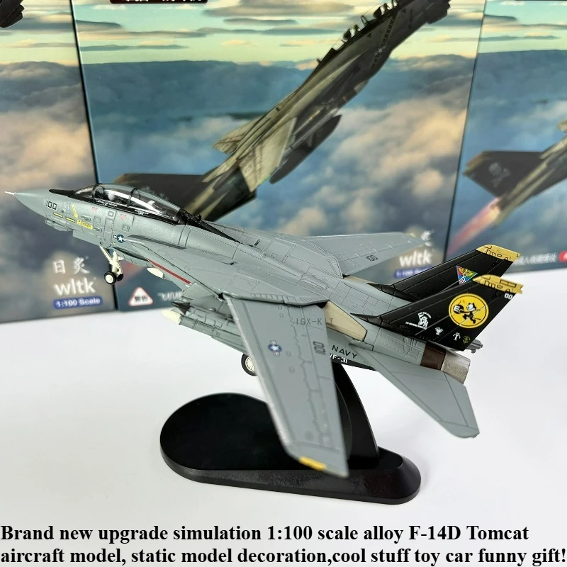

Cool Stuff Toy Car Funny Gift-Simulation 1:100 Scale Alloy F-14D Tomcat Aircraft Car Model,Static Model Decoration,Toys for Kids