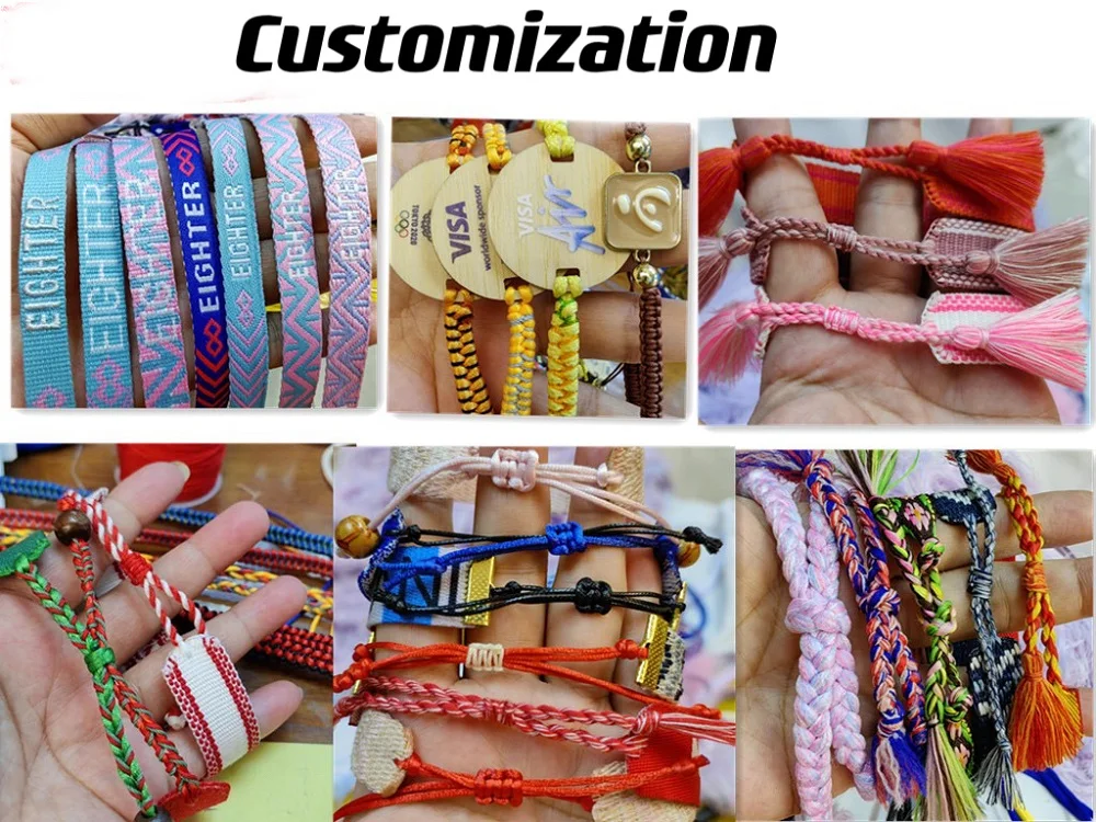 Customization Woven Bracelets Handmade Vintage Bracelets Minimum 20pcs