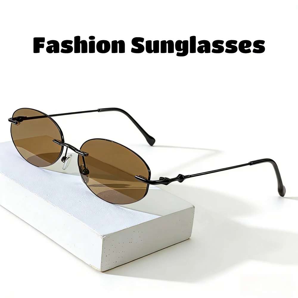 

Ultra-Lightweight Frameless Sunglasses for Men and Women Luxury Designer Eyewear Outdoor Travel Vacation Sun Protection Glasses