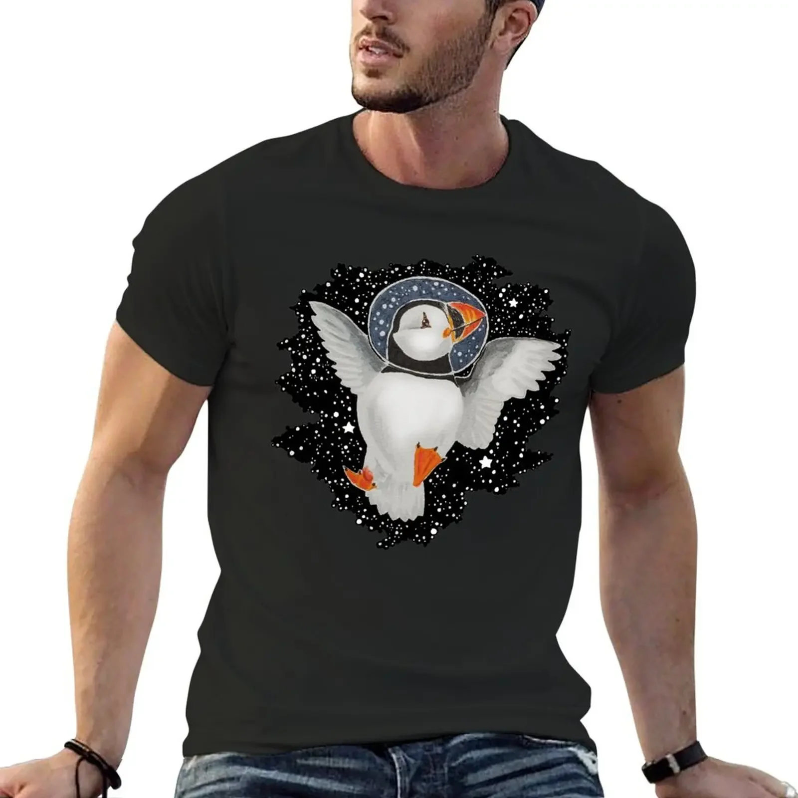 

Space Puffin T-Shirt Anime t-shirt luxury clothing labubu designer t shirt men