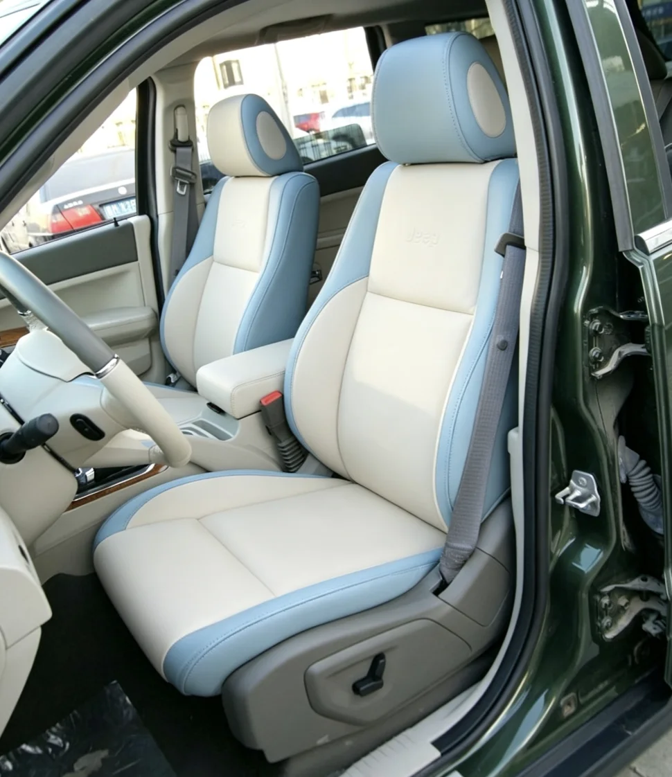 Für Jeep Grand Cherokee 2007~2010 Maßgefertigte Autositzbezüge Luxuriöses Nappaleder 100% Passgenau Innenausstattung 360 ° Vollständige Abdeckung – Detail 6