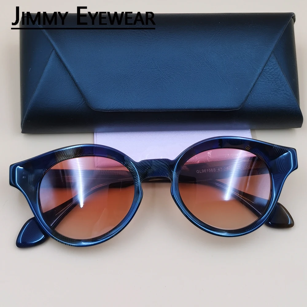 

New Trendy Fashion Women's Sunglasses Round Handmade Acetate Frame Elegant Eyeglasses Luxury Designer Polarized UV400 Sunglasses