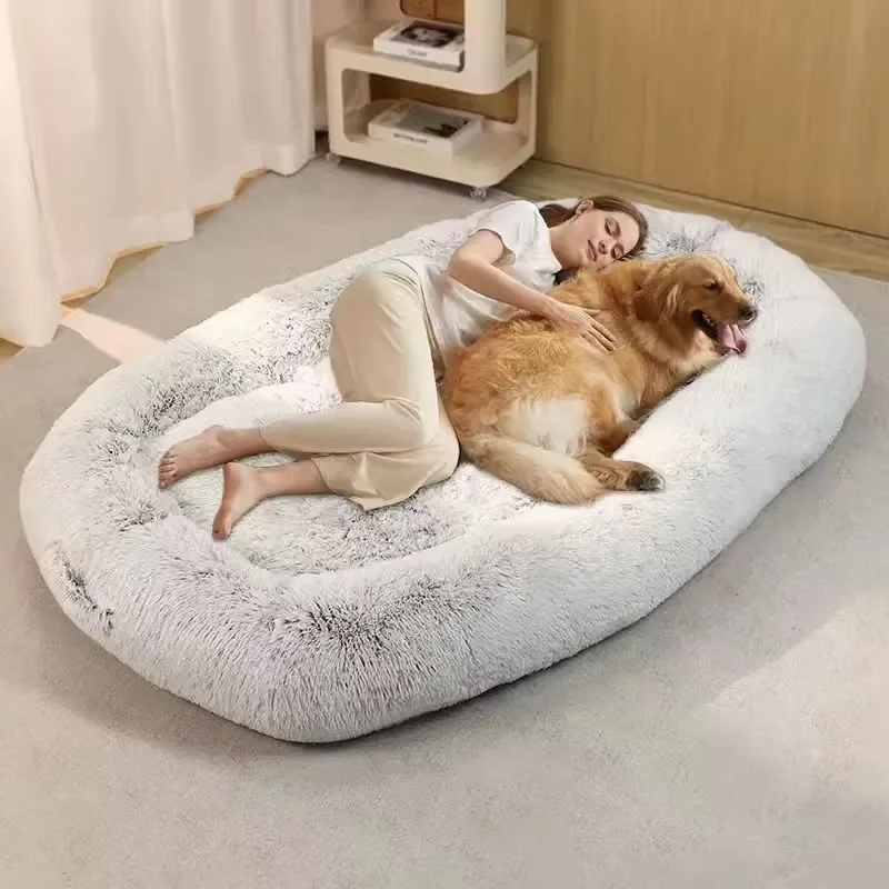 Modern Oversized Dog Bed Warm Long Haired Winter Pet Bed Removable Washable Mattress Suitable for Human Use Eco Friendly