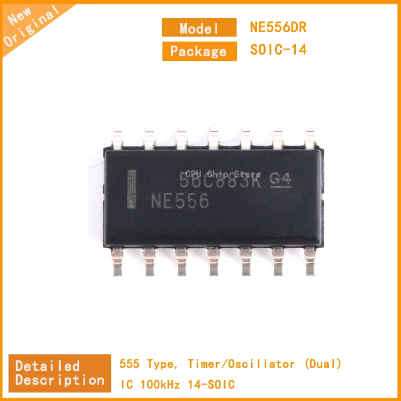 20Pcs/Lot   New Original NE556DR  NE556 555 Type, Timer/Oscillator (Dual) IC 100kHz 14-SOIC