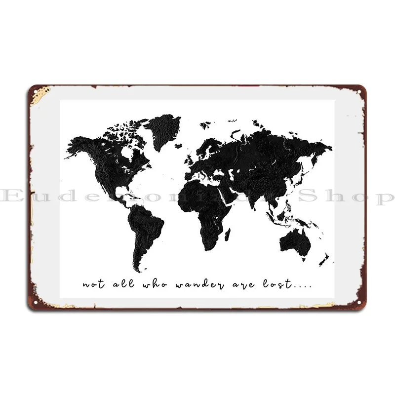 Wanderlust Metal Plaque Poster Pub Club Wall Mural Create Wall Plaque Tin Sign Poster