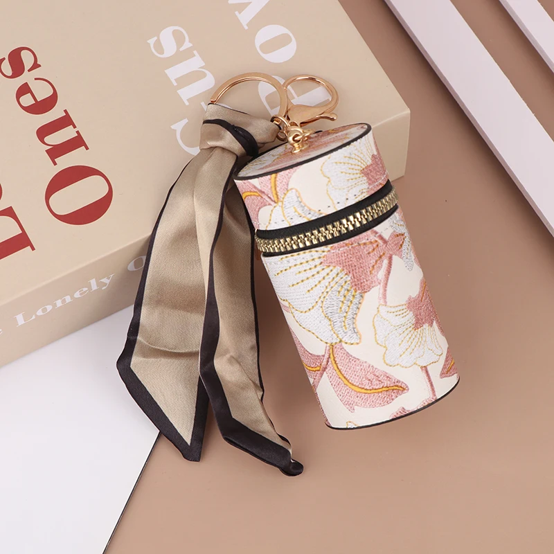 Vintage Mini-Eimer-Geldbörse mit Stickerei, Lippenstift-Aufbewahrungstasche, Schlüsselanhänger, Kopfhörertasche, kleine Tasche, Anhänger, Modeaccessoires – Detail 14