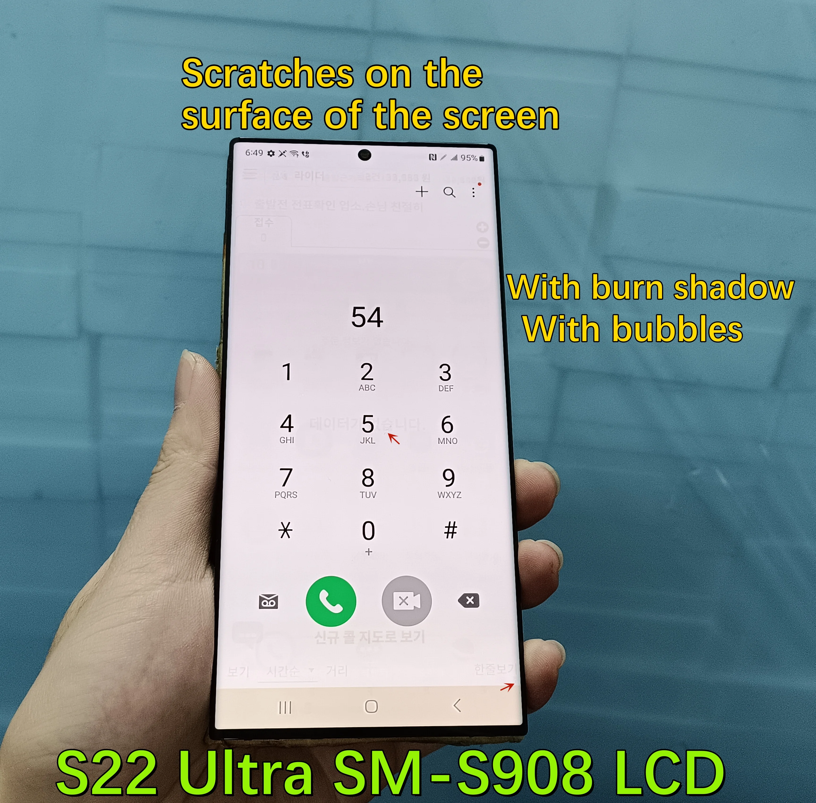 With defects S22Ultra LCD For Samsung Galaxy S22 Ultra SM-S908B S908N S908U Display Touch Screen Digitizer Assembly Replacement