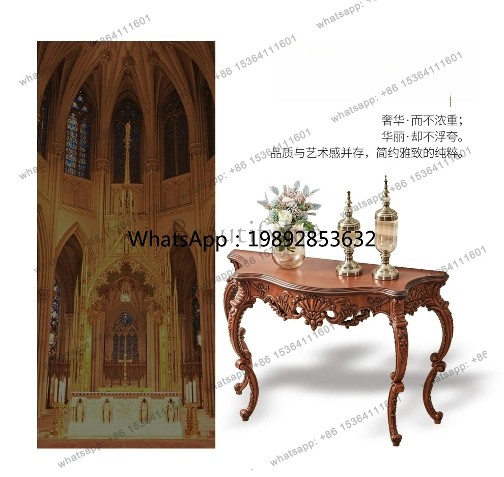 

FF American entrance table against the wall Solid wood strip few European entrance Narrow table Shelf