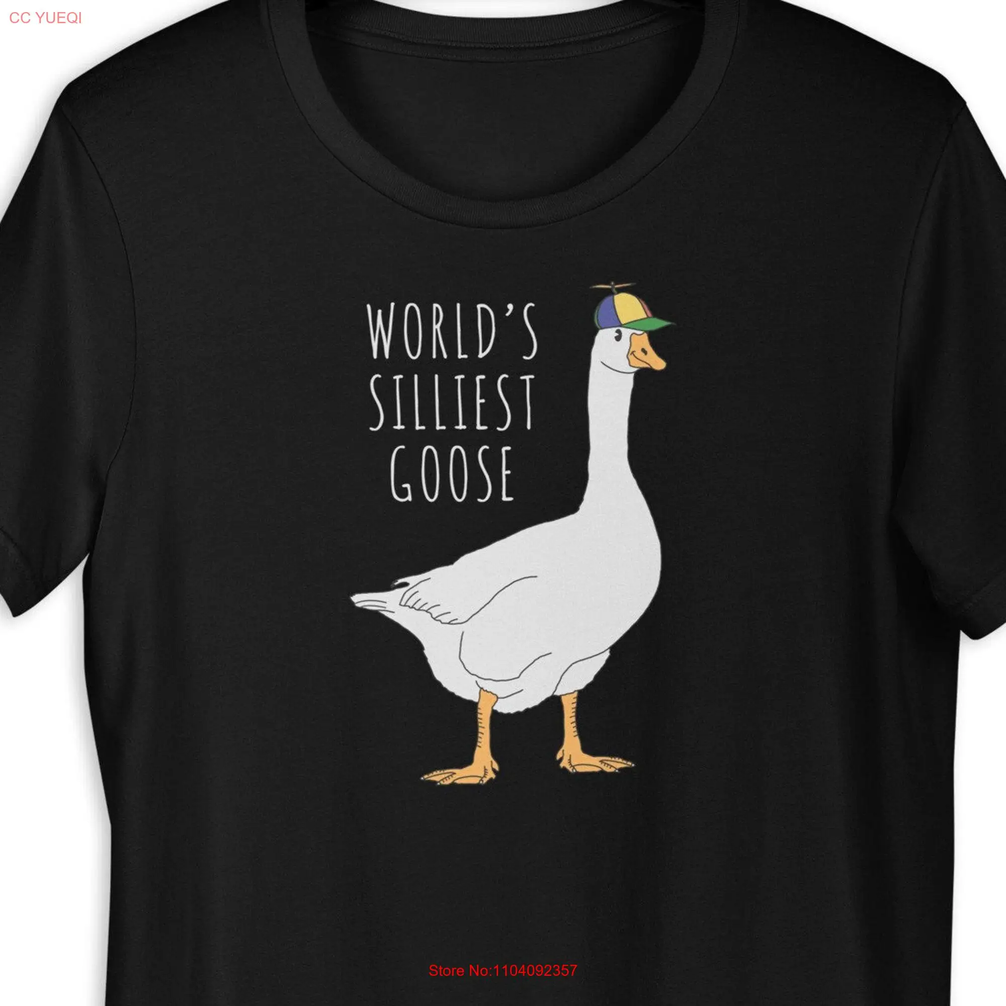 World s Silliest Goose II T Shirt Funny Animal Silly Dad Humor Jokes Sarcastic People long or short sleeves