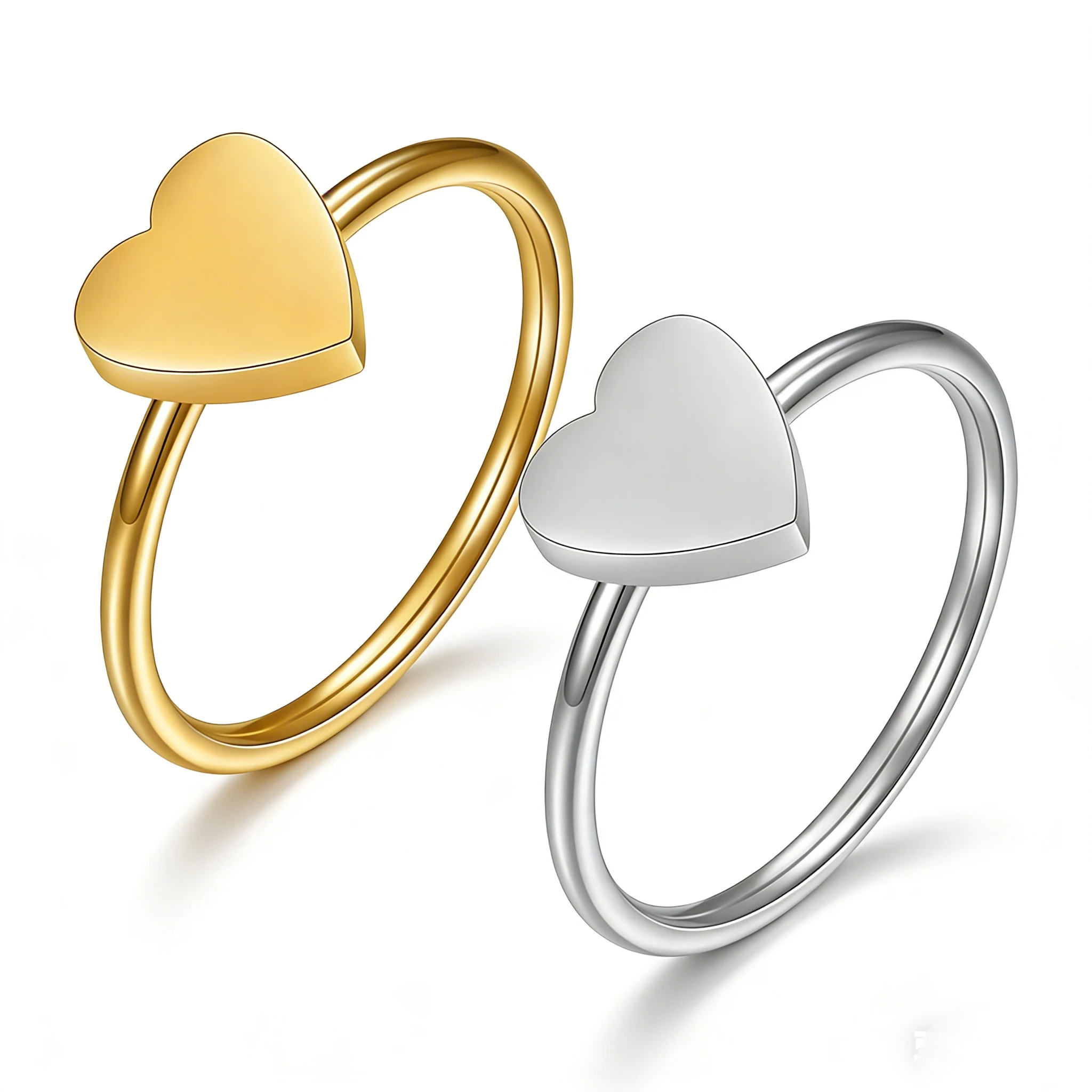 Herzring für Frauen und Männer, Minimalistischer Liebesring aus Edelstahl, Personalisierte Paarringe für Hochzeit und Verlobung