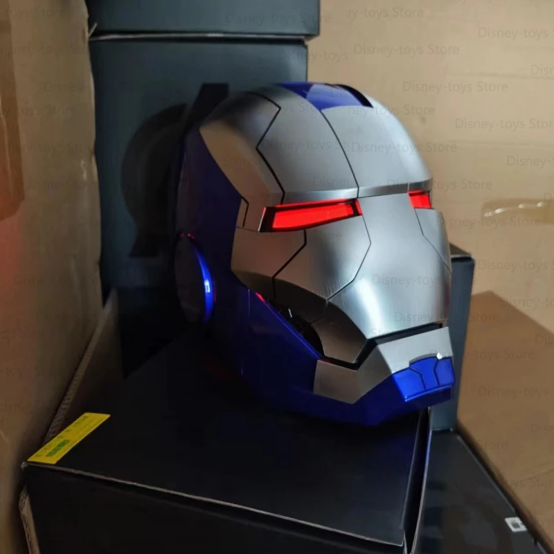 New Disney Iron Man Helmet 1:1 Mk5 Voice Control Eyes With Light Toys Model For Adult Electric Wearable Christmas Gift