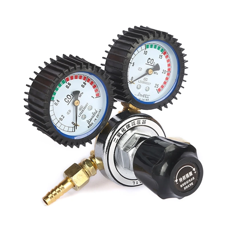 Double Gauge Co2 Regulator Gauge Argon Gauges Gas Welding Pressure Relief for Va Dropship