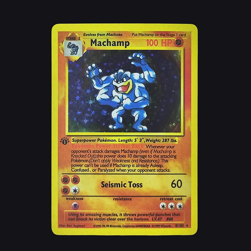 Kartu Koleksi Permainan TCG Proxy PKM English GAME 1ST EDITION Charizard Blastoise Venusaur Mewtwo Holo