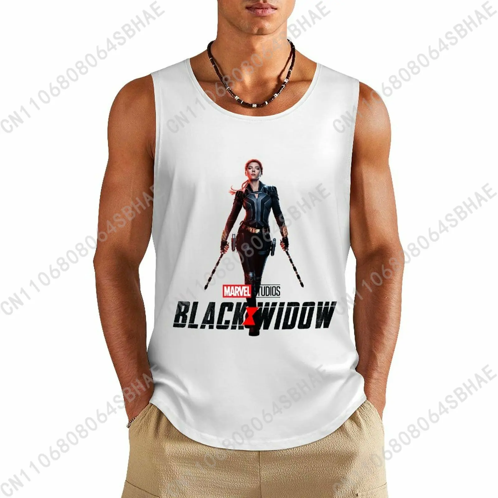 

Marvel Black Widow Custom Pattern Mens Cotton Tank Top Cotton Sleeveless Shirt Men Undershirt Personalized Gifts Cosplay