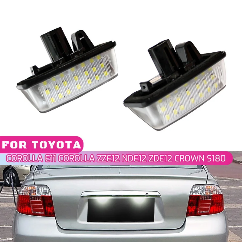 Para Toyota Corolla E11 Crown S180 Starlet EP91 Vios Previa ACR50 GSR50 18-SMD luces Led para matrícula lámparas de etiqueta de estacionamiento automático