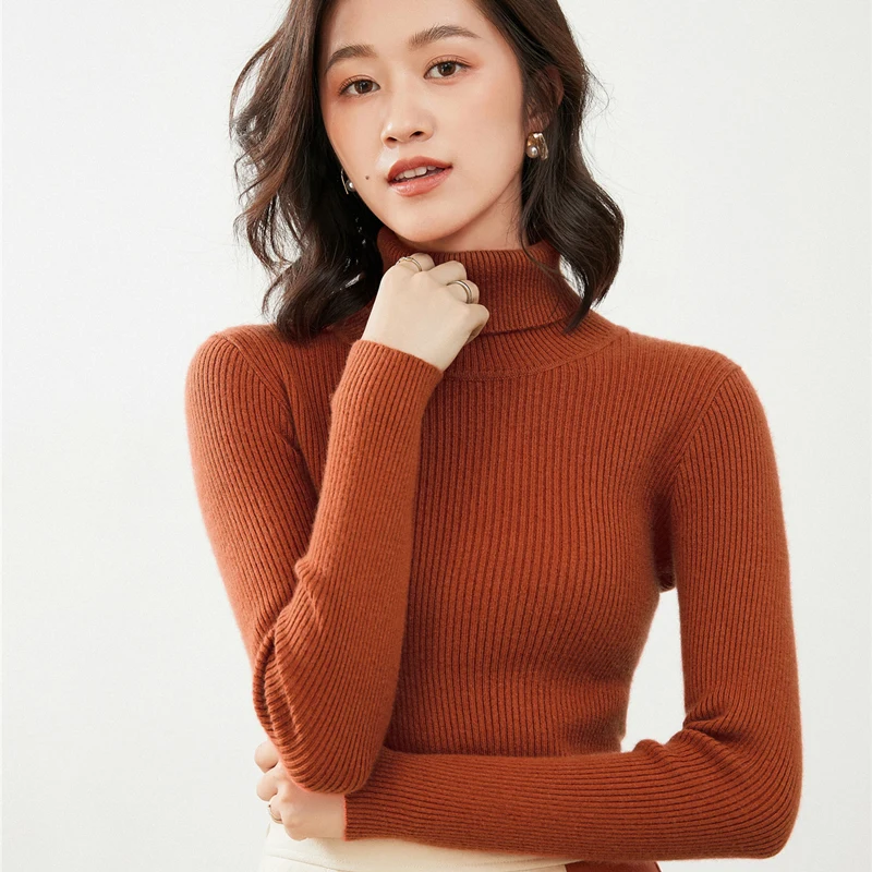 high lapel women cashmere sweater autumn and winter warm knit sweater new high quality Solid sweater