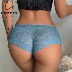 CINOON Women's Panties Sexy Women Lace Briefs Temptation Low-waist Panties For Women Transparent Hollow Out Female Underwear