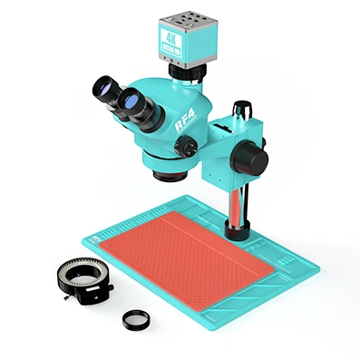 RF4 New  USB 4K Camera Electronic Welding Optical Magnification Aluminum Alloy Chassis Zoom Microscope RF7050-PO4-4KC1